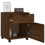 Mobilt Arkivskap Med Hjul Brun Eik 45X38X54 Cm Konstruert Tre