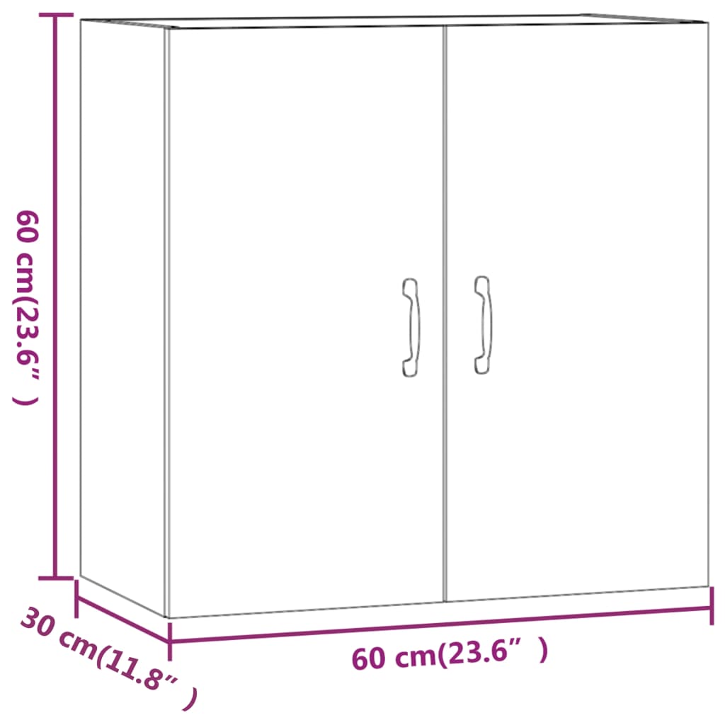 Veggskap Røkt Eik 60X31X60 Cm Konstruert Tre
