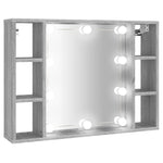 Speilskap Med Led Grå Sonoma 76X15X55 Cm
