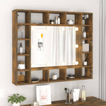 Speilskap Med Led Røkt Eik 91X15X76,5 Cm