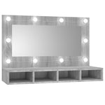 Speilskap Med Led Grå Sonoma 90X31,5X62 Cm