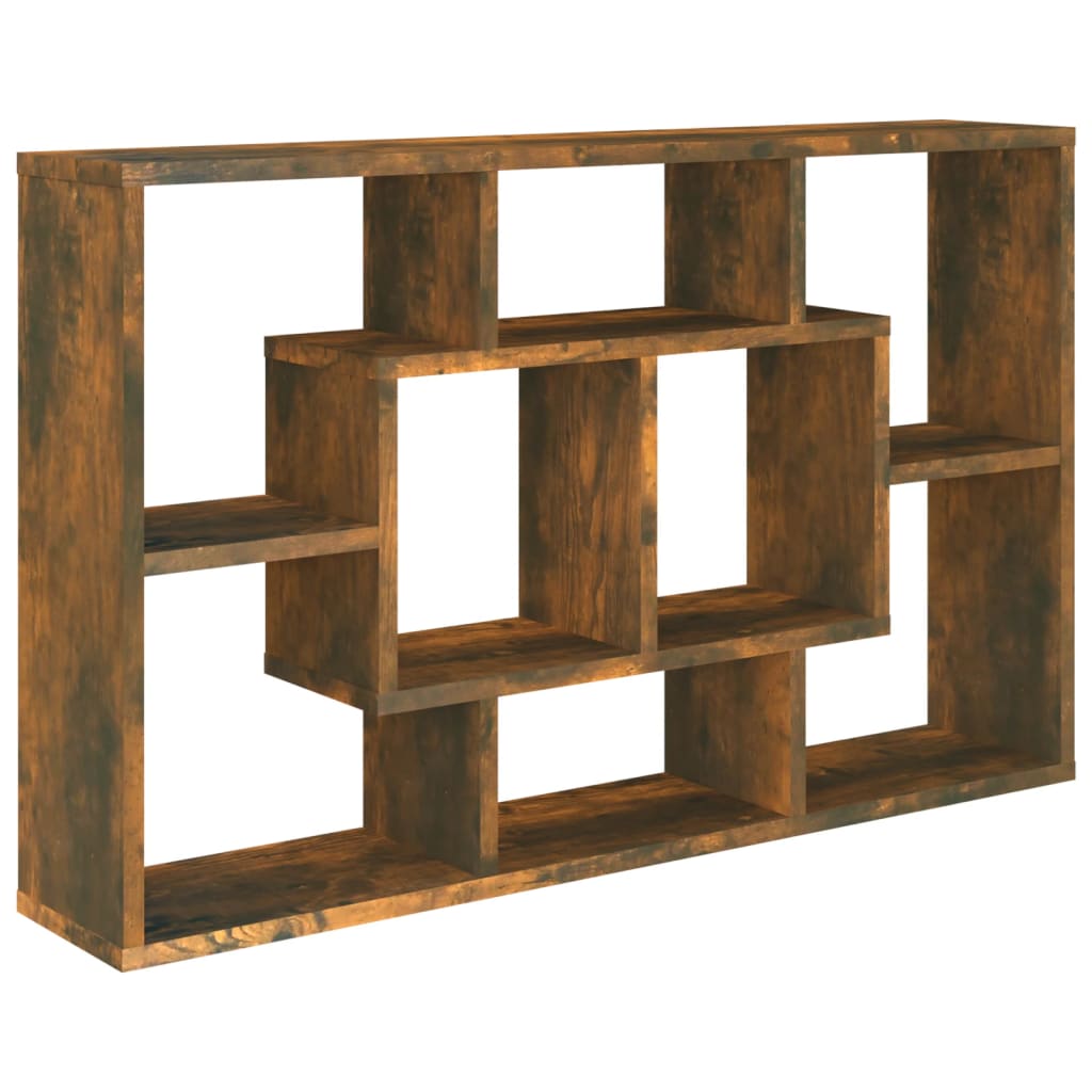 Vegghylle Røkt Eik 85X16X52,5 Cm Konstruert Tre