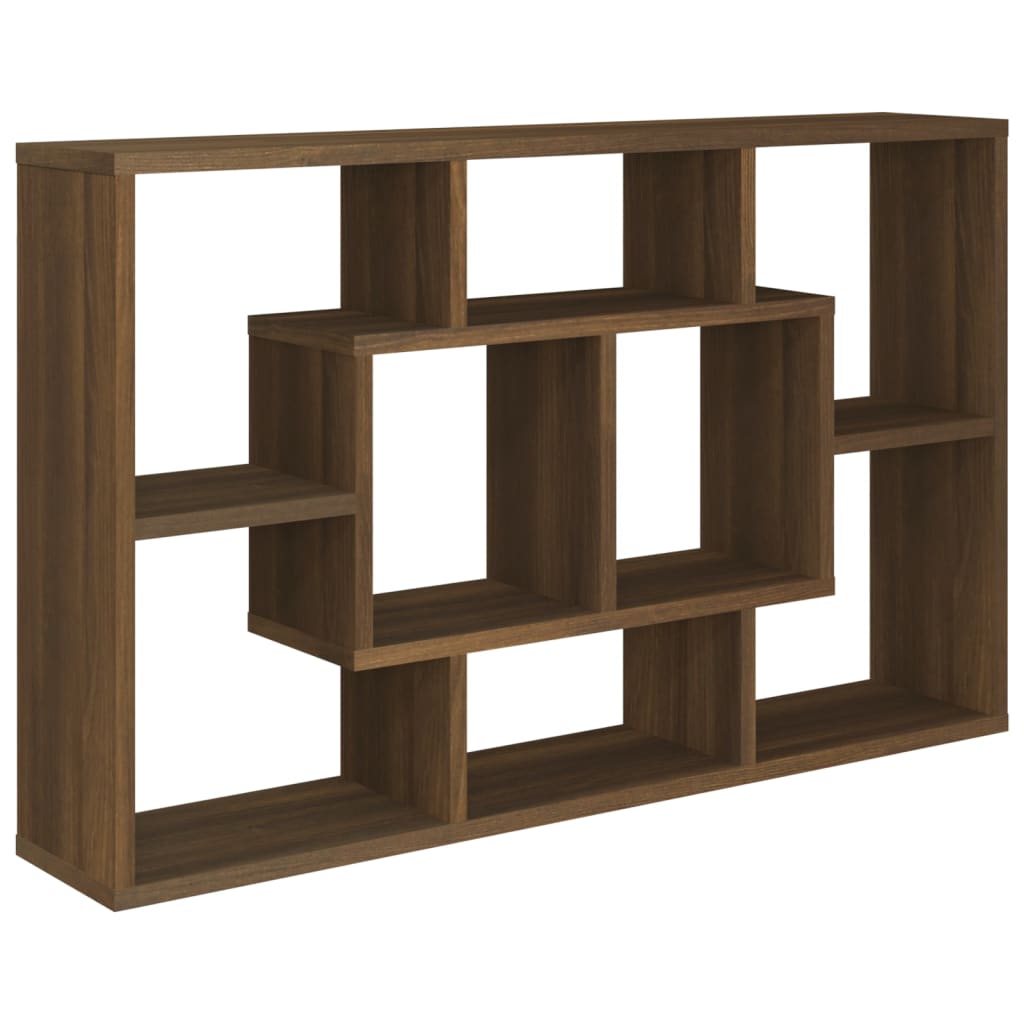 Vegghylle Brun Eik 85X16X52,5 Cm Konstruert Tre