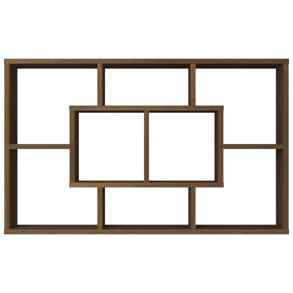 Vegghylle Brun Eik 85X16X52,5 Cm Konstruert Tre