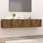 Tv-Benker 2 Stk Røkt Eik 80X30X30 Cm Konstruert Tre