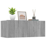 Tv-Benker 2 Stk Grå Sonoma 80X30X30 Cm Konstruert Tre
