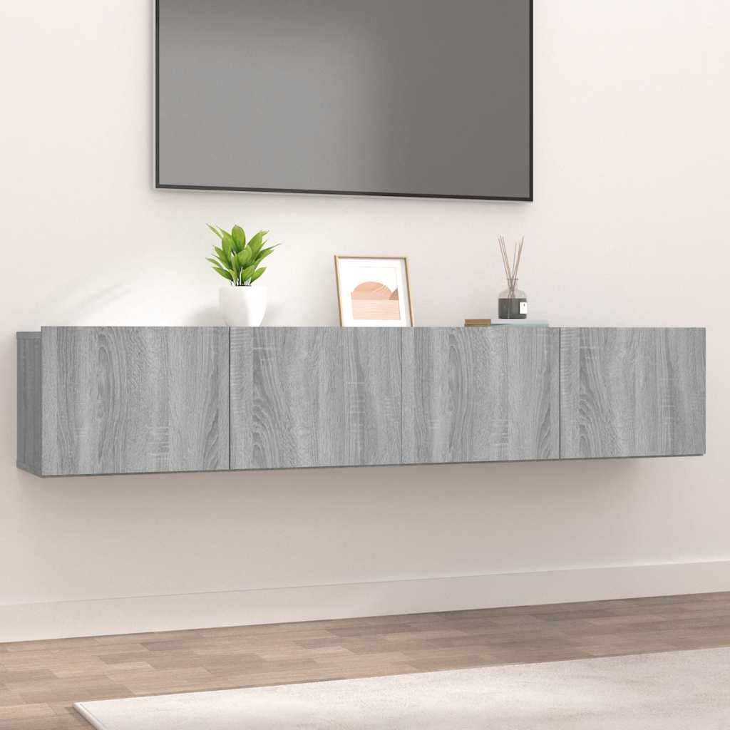 Tv-Benker 2 Stk Grå Sonoma 80X30X30 Cm Konstruert Tre