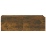 Vegghengte Tv-Benker 2 Stk Røkt Eik 100X30X30 Cm Konstruert Tre