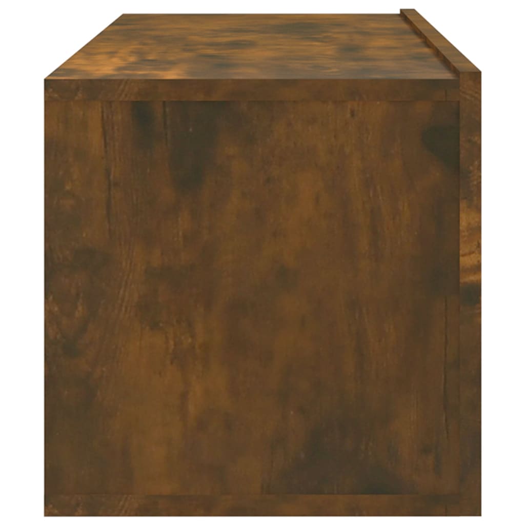 Vegghengte Tv-Benker 2 Stk Røkt Eik 100X30X30 Cm Konstruert Tre