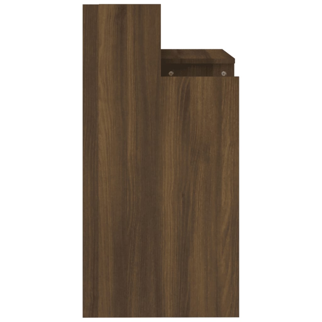 Skrivebord Med Led-Lys Brun Eik 97X45X90 Cm Konstruert Tre