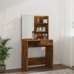 Sminkebord Med Led Brun Eik 74,5X40X141 Cm