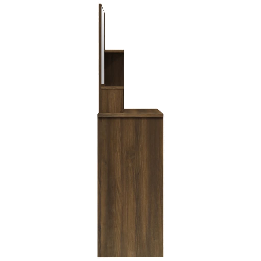 Sminkebord Med Speil Brun Eik 86,5X35X136 Cm
