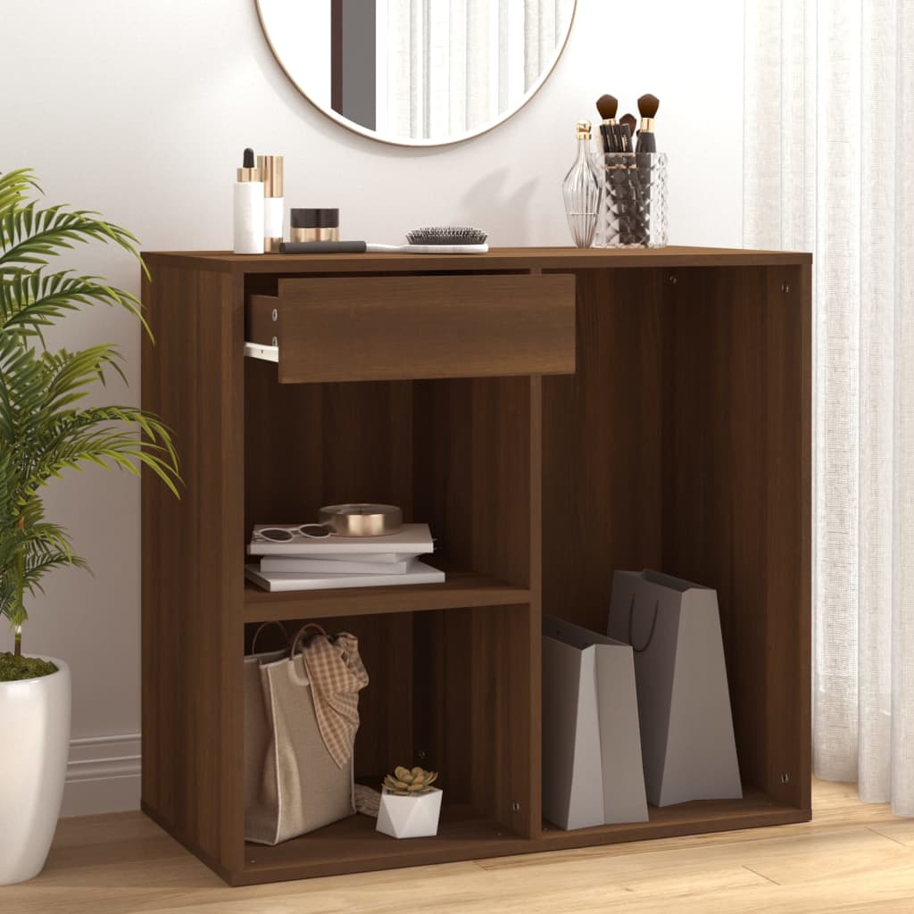 Sminkeskap Brun Eik 80X40X75 Cm Konstruert Tre