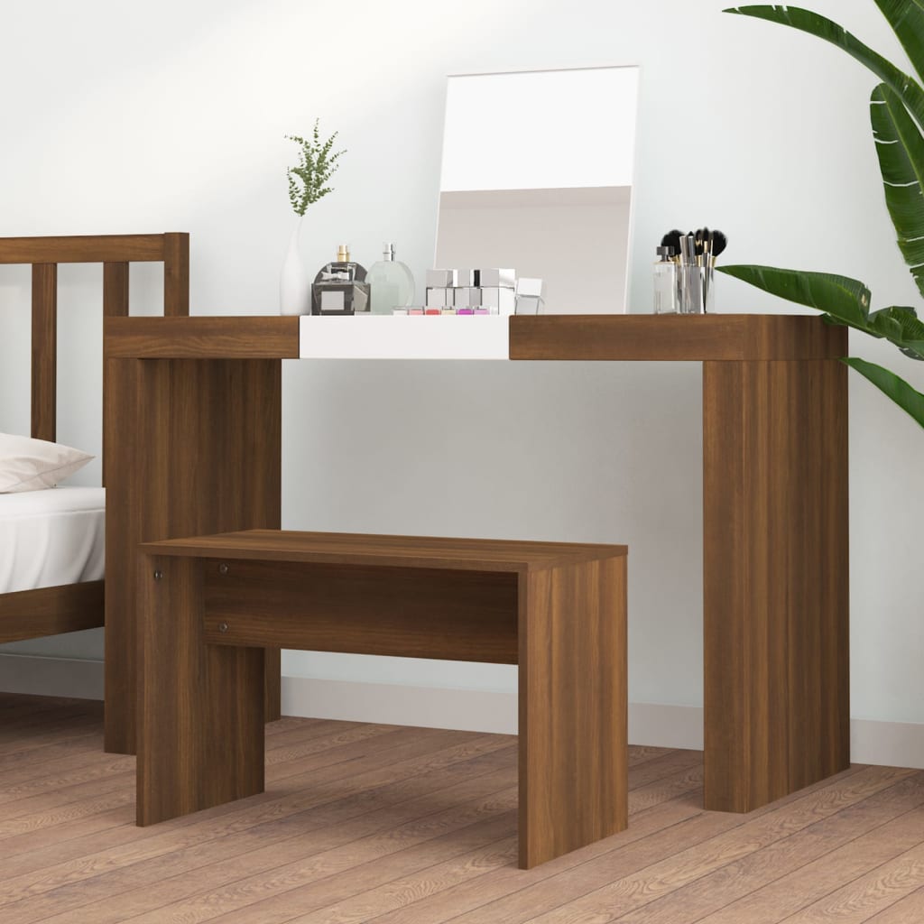 Krakk Til Sminkebord Brun Eik 70X35X45 Cm Konstruert Tre
