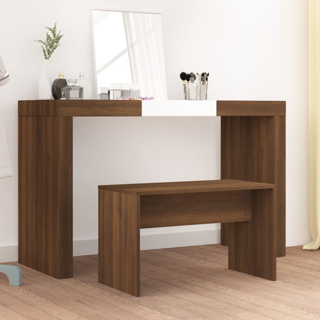 Krakk Til Sminkebord Brun Eik 70X35X45 Cm Konstruert Tre