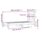Uttrekkbar Dagseng Hvit 2X(90X200) Cm Heltre Furu