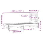 Uttrekkbar Dagseng Hvit 2X(90X190) Cm Heltre Furu