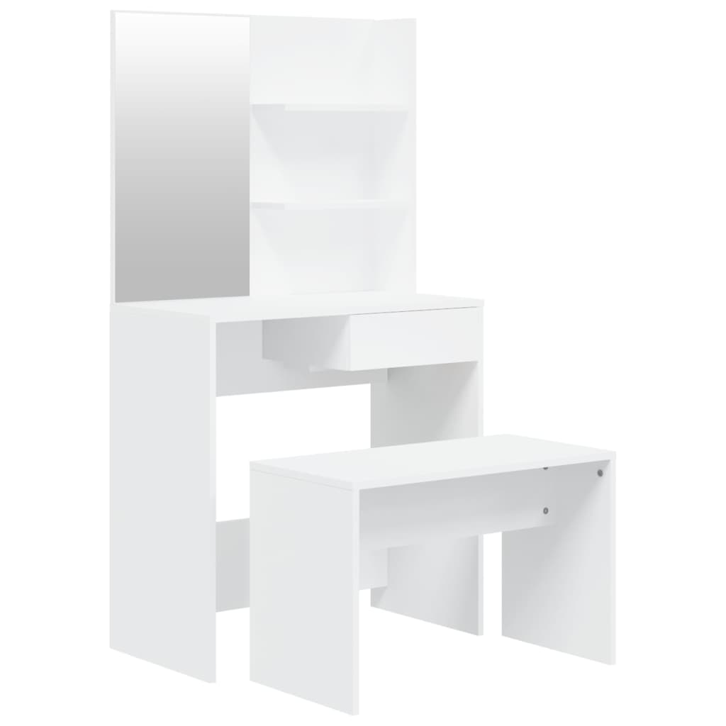Sminkebordsett Hvit 74,5X40X141 Cm