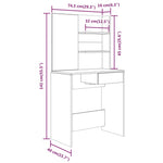 Sminkebordsett Sonoma Eik 74,5X40X141 Cm