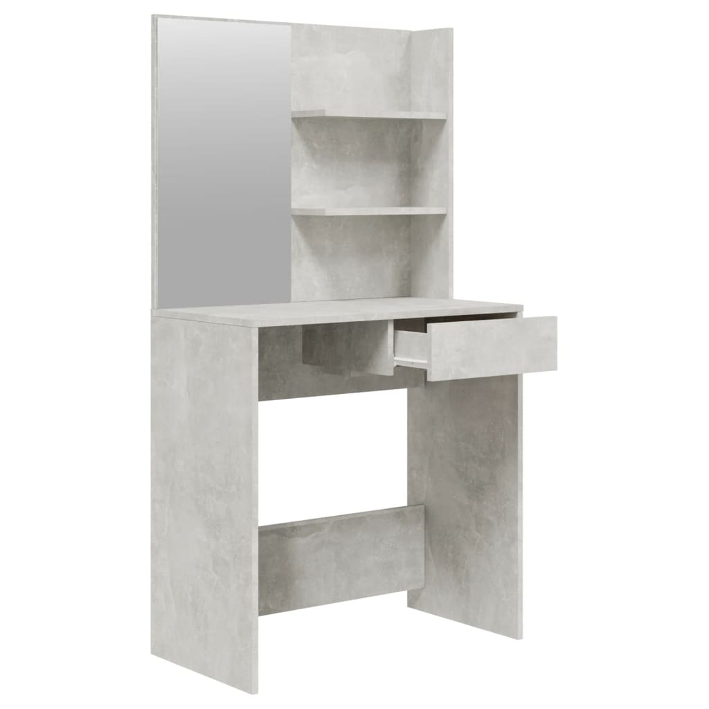 Sminkebordsett Betonggrå 74,5X40X141 Cm