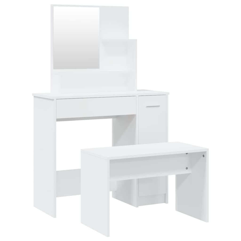 Sminkebordsett Hvit 86,5X35X136 Cm