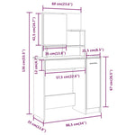 Sminkebordsett Hvit 86,5X35X136 Cm