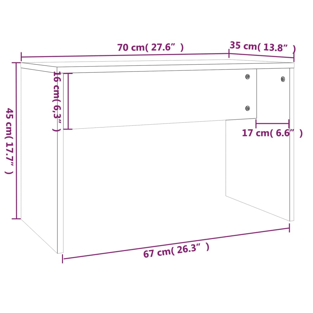 Sminkebordsett Hvit 86,5X35X136 Cm