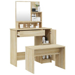 Sminkebordsett Sonoma Eik 86,5X35X136 Cm