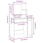Sminkebordsett Sonoma Eik 86,5X35X136 Cm