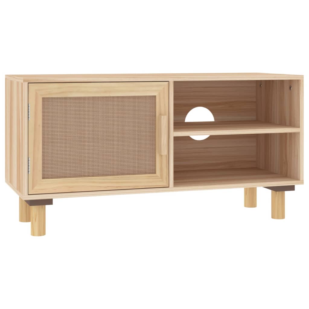 Tv-Benk Brun 80X30X40 Cm Heltre Furu Og Naturrotting