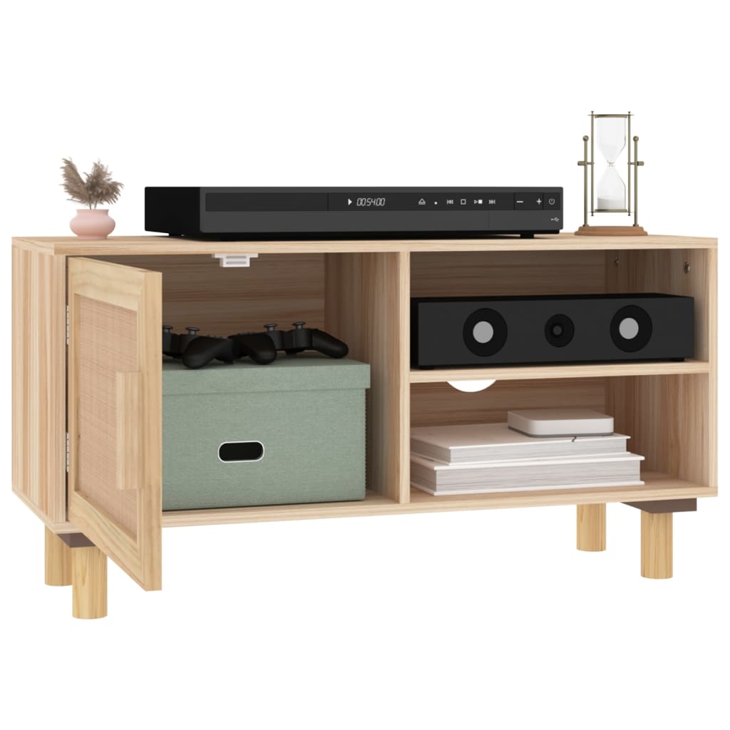Tv-Benk Brun 80X30X40 Cm Heltre Furu Og Naturrotting