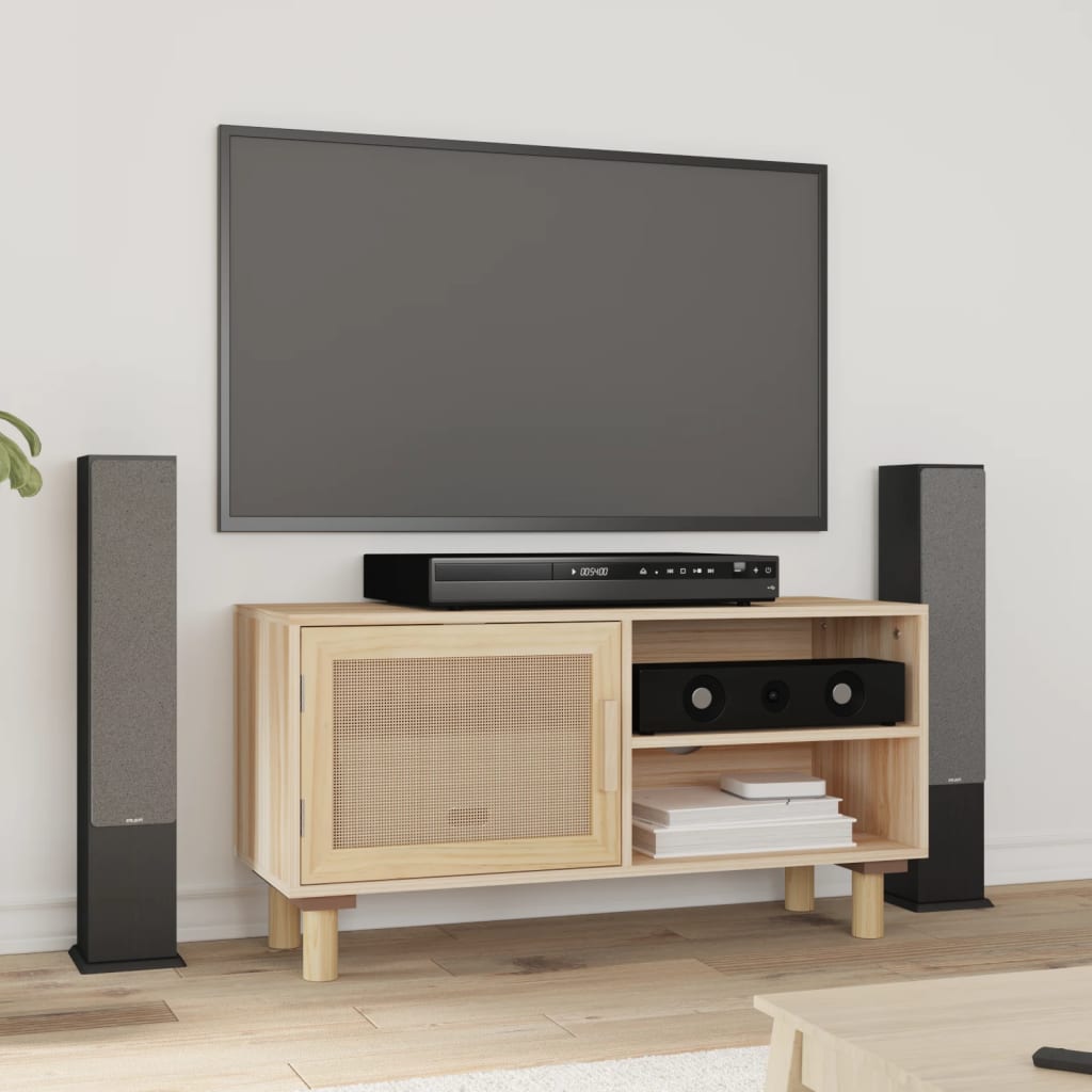 Tv-Benk Brun 80X30X40 Cm Heltre Furu Og Naturrotting