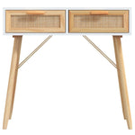 Konsollbord Hvit 80X30X75 Cm Heltre Furu Og Naturrotting