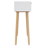 Konsollbord Hvit 80X30X75 Cm Heltre Furu Og Naturrotting