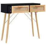 Konsollbord Svart 80X30X75 Cm Heltre Furu Og Naturrotting