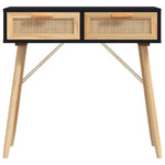Konsollbord Svart 80X30X75 Cm Heltre Furu Og Naturrotting
