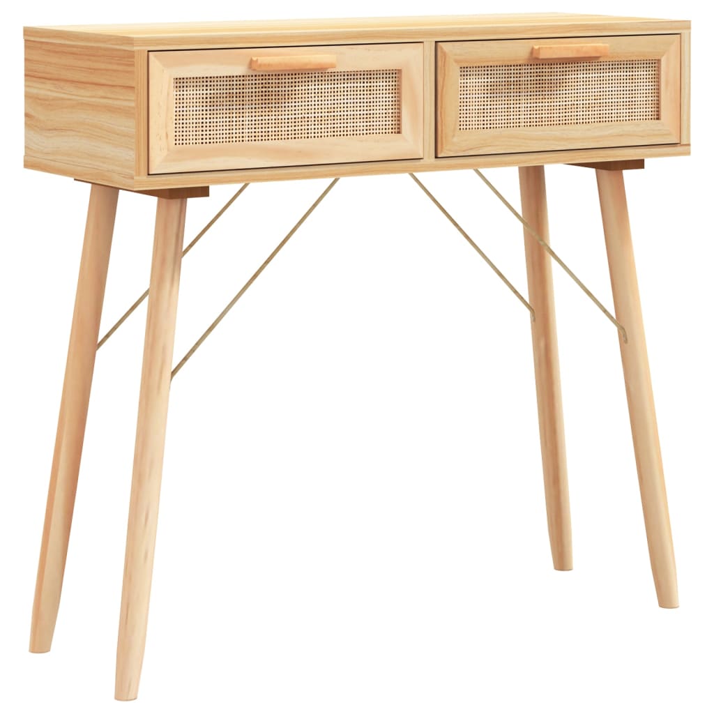 Konsollbord Brun 80X30X75 Cm Heltre Furu Og Naturrotting