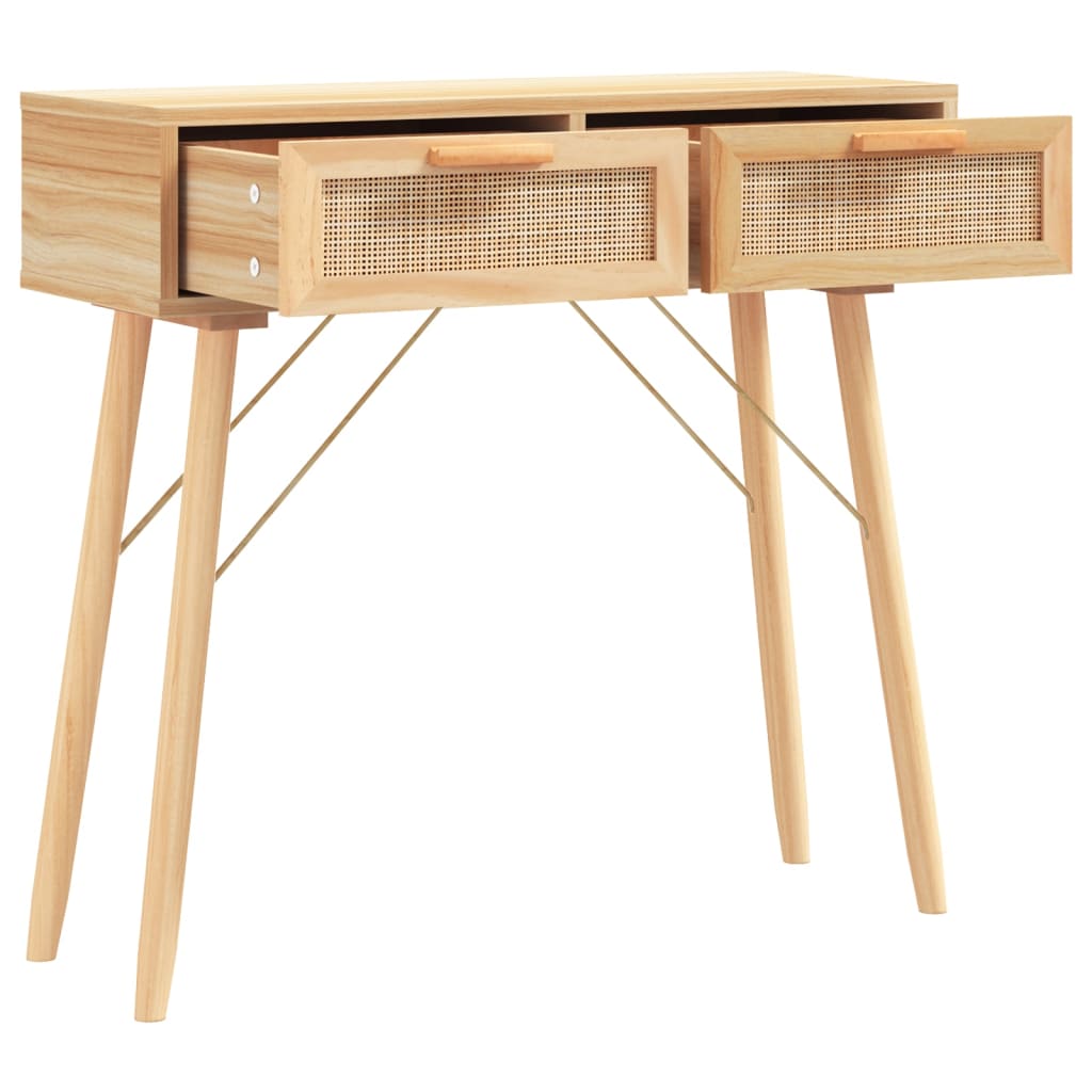 Konsollbord Brun 80X30X75 Cm Heltre Furu Og Naturrotting
