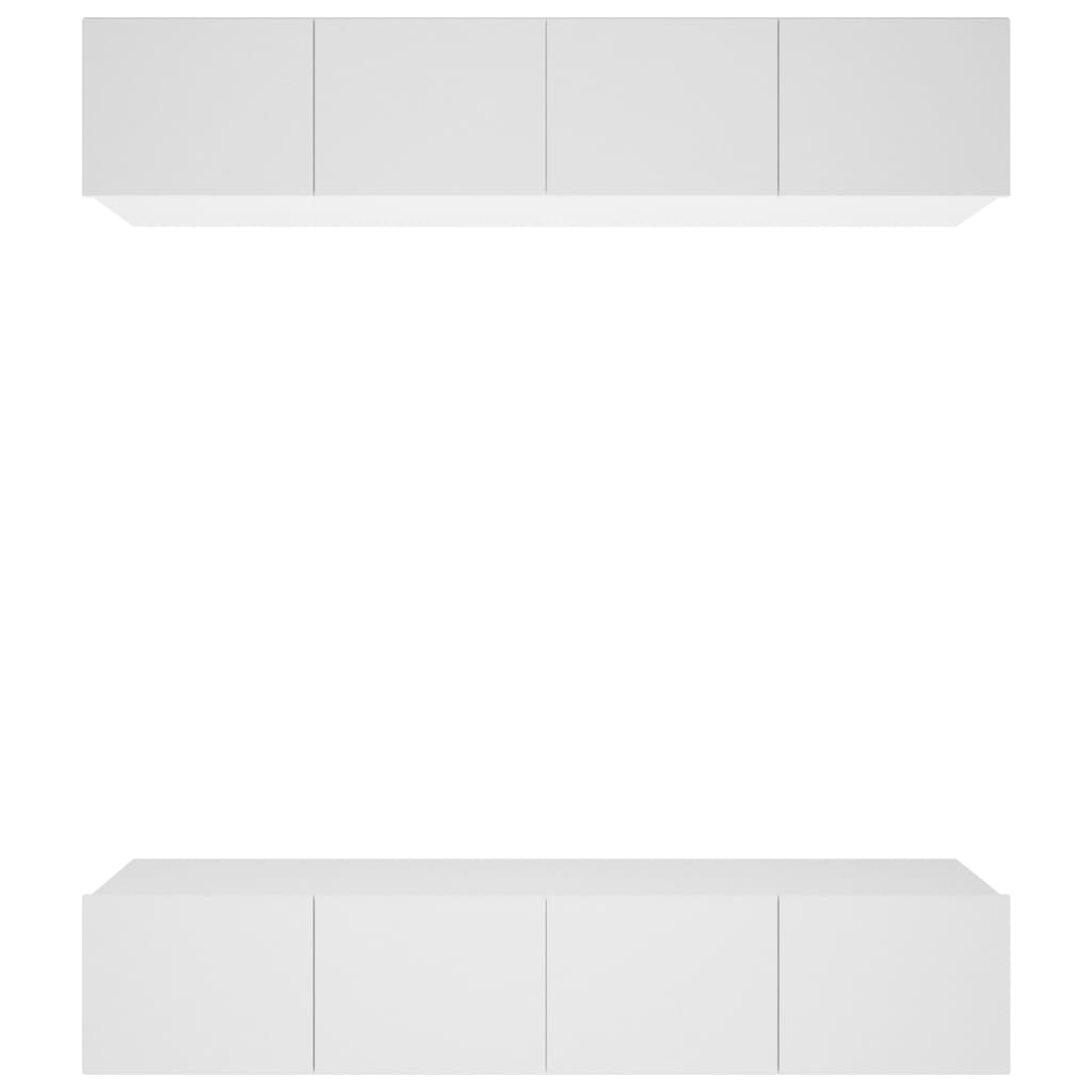 Tv-Benker 4 Stk Hvit 80X30X30 Cm Konstruert Tre