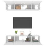 Tv-Benker 4 Stk Hvit 80X30X30 Cm Konstruert Tre
