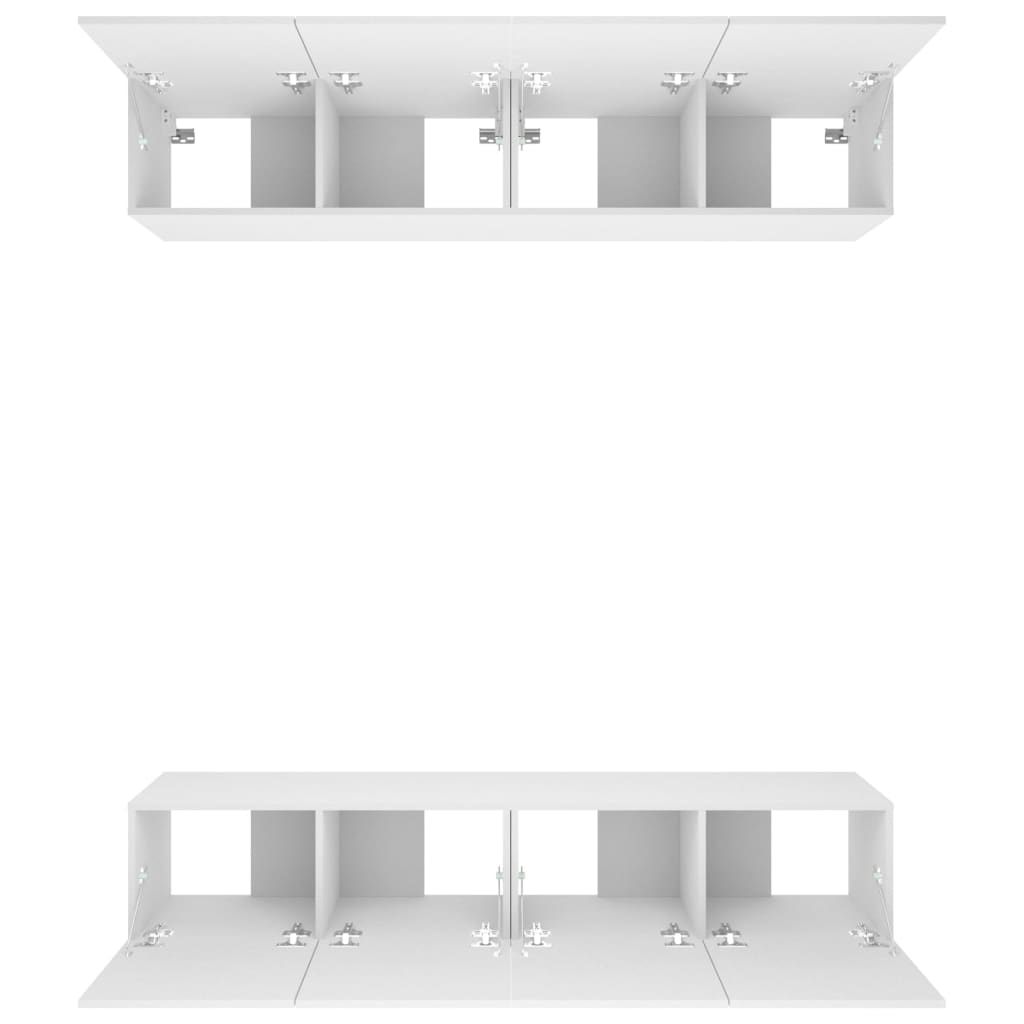 Tv-Benker 4 Stk Hvit 80X30X30 Cm Konstruert Tre