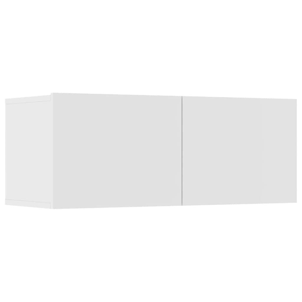 Tv-Benker 4 Stk Hvit 80X30X30 Cm Konstruert Tre