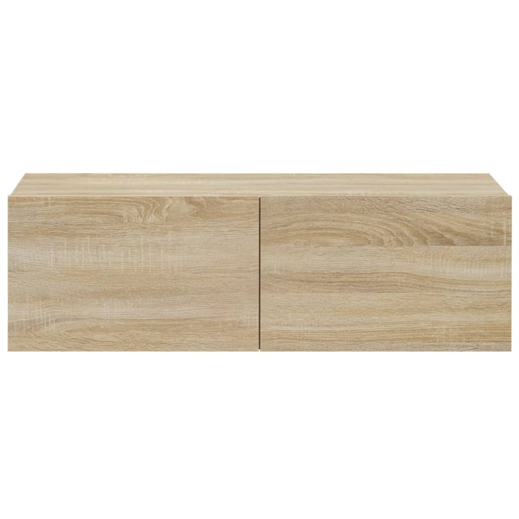 Vegghengte Tv-Benker 4 Stk Sonoma Eik 100X30X30 Cm