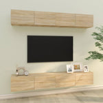 Vegghengte Tv-Benker 4 Stk Sonoma Eik 100X30X30 Cm