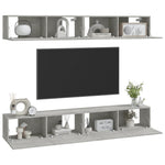 Vegghengte Tv-Benker 4 Stk Betonggrå 100X30X30 Cm