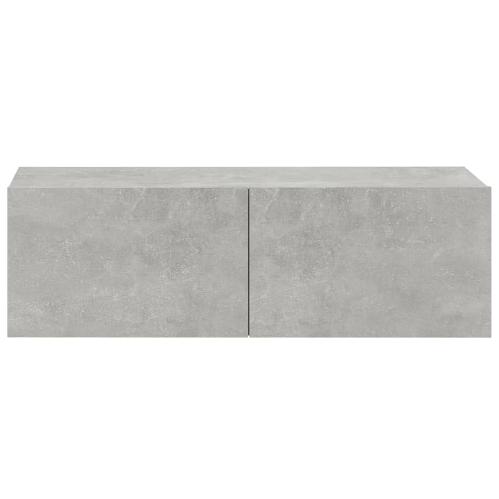 Vegghengte Tv-Benker 4 Stk Betonggrå 100X30X30 Cm