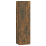 Tv-Skapsett 7 Deler Røkt Eik Konstruert Tre