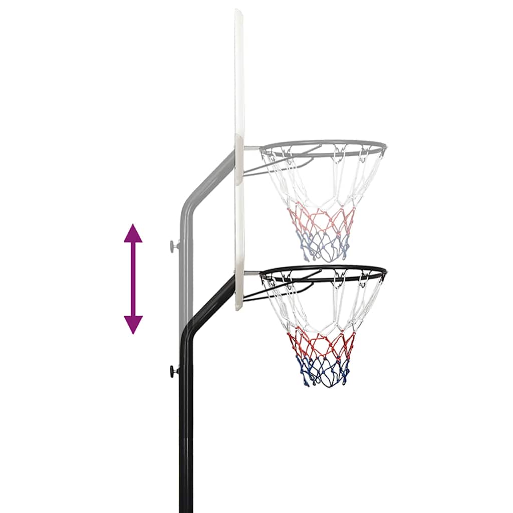 Basketballstativ Hvit 237-307 Cm Polyeten