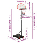 Basketballstativ Hvit 216-250 Cm Polyeten