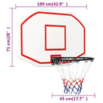 Bakplate For Basketballkurv Hvit 109X71X3 Cm Polyeten